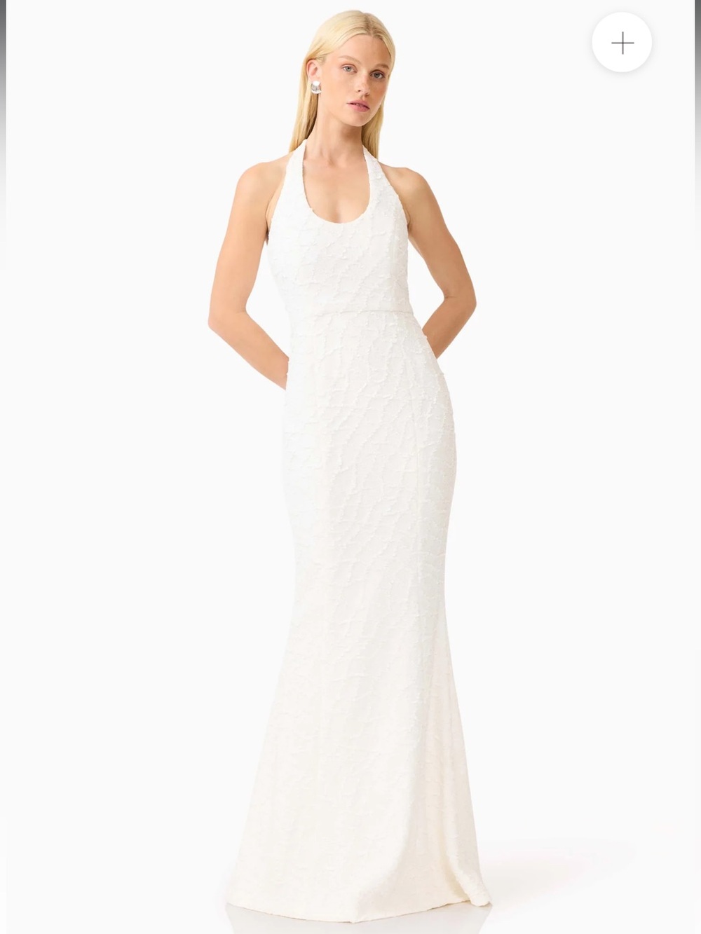 elliatt alexandra white lace halter neck maxi gown bridal dress size small NEW - Picture 3 of 13